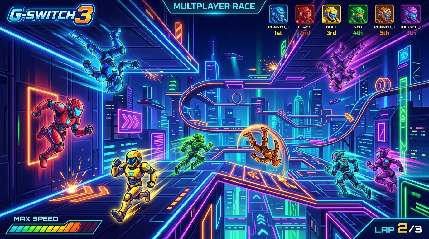 G Switch 3 Multiplayer Mode - 8 players racing simultaneously in G Switch Unblocked