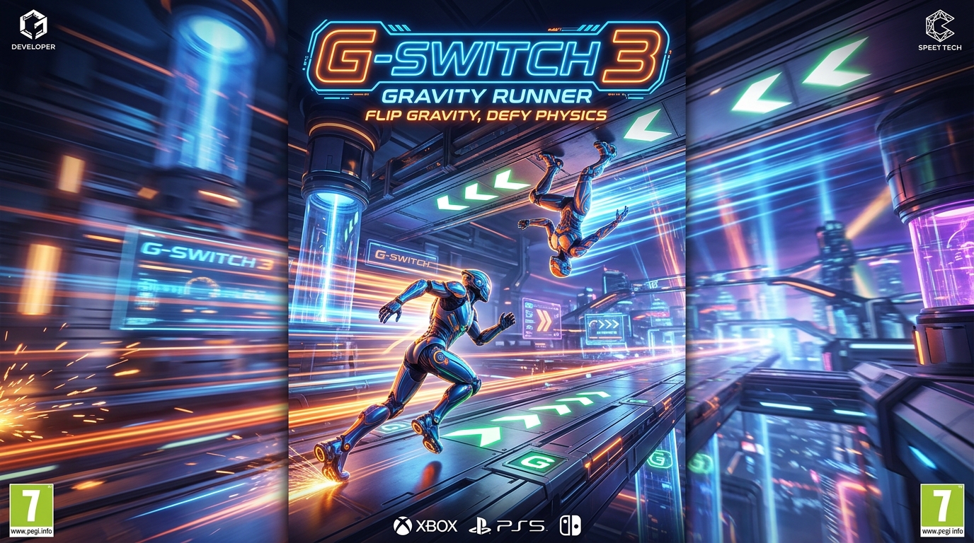 G Switch 3 Unblocked - Official game artwork and gravity runner poster